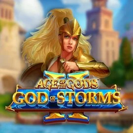 Official Slots logo: Age Of The Gods: God Of Storms 2 by Playtech at Revolution Casino