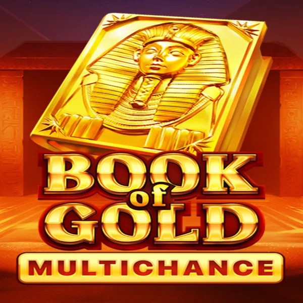 Book of Gold Multichance slot logo by Playson at Revolution Casino