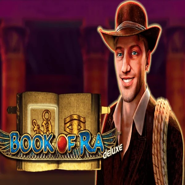 Book of Ra Deluxe by Novomatic, showcased at revolution-casino.org – game logo